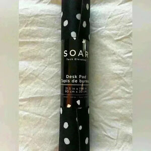 NEW Soar Polka Dot Desk Mat Black Mouse Pad